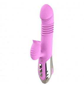 HK LETEN Retractable Clit Licking Stimulator Smart Heating Thrusting Vibrator (Chargeable - Purple)